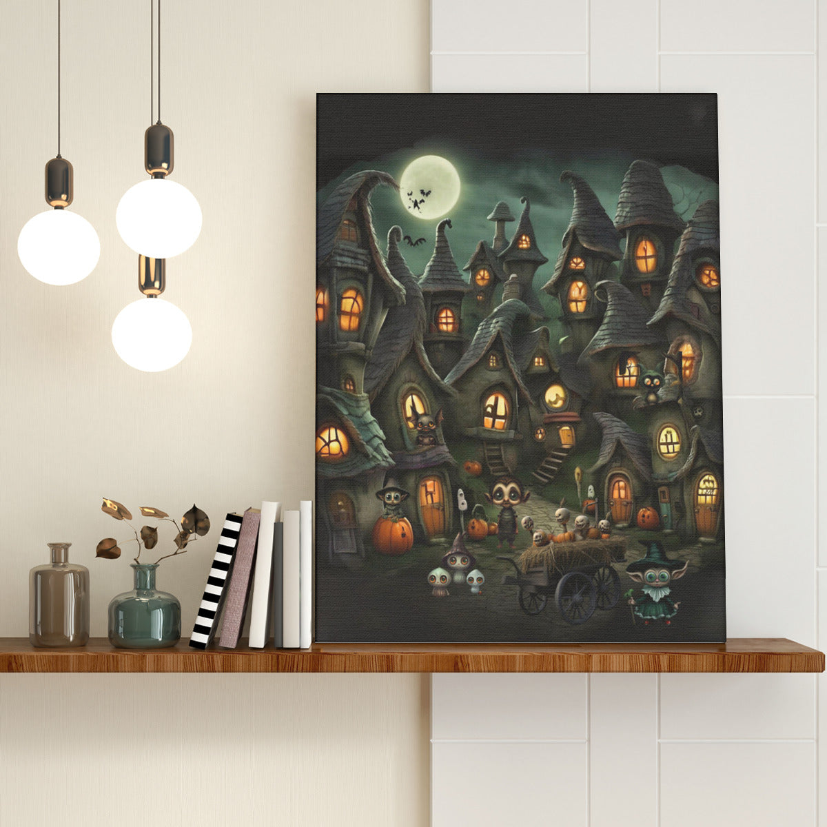 Gnome Village Portrait Canvas Prints - with Hooks