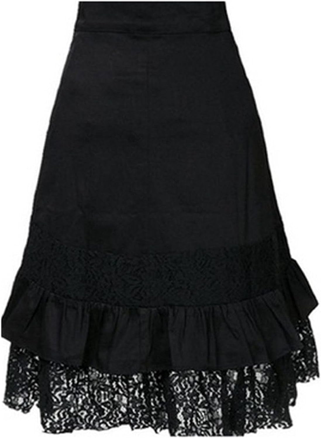 Women'S Steampunk Gothic Clothing Vintage Cotton Black Lace Skirts