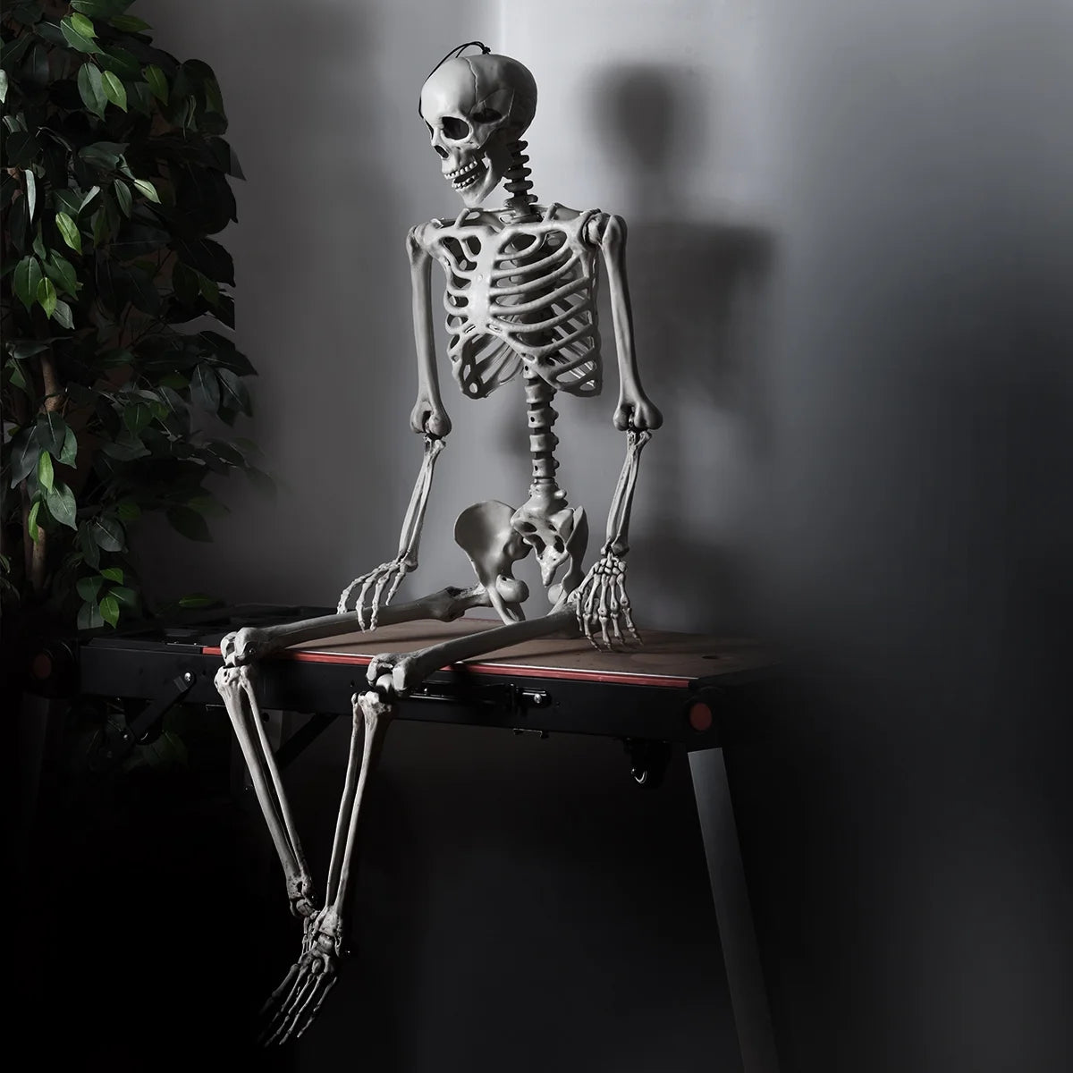 Life-Size Spooky Skeleton with Realistic Joints for a Bone-Chilling Halloween Experience!