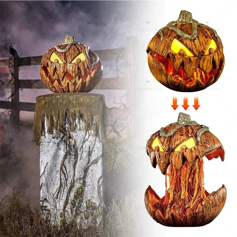 2023 New for Spirit Halloween Gourdo Animatronic,Halloween Rise and Fall Makes a Terrifying Sound Pumpkin Head,Halloween Decor